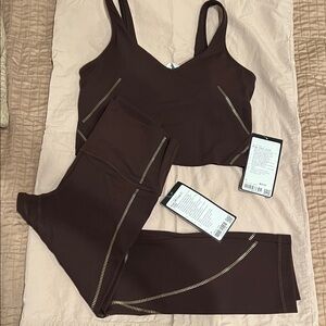 NWT Limited Edition Align Tank & Leggings in Gold and Brown